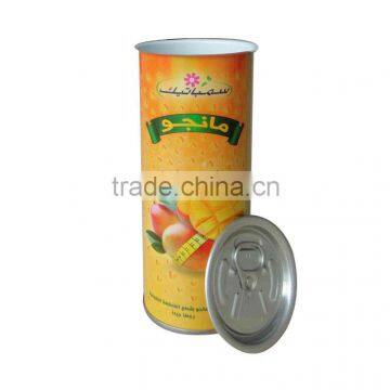 240ml empty round slim tin can with easy open end for beverage/soft drinks/apple juice/pineapple juice/coconut/walnut drink