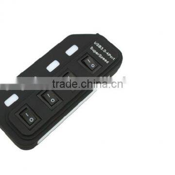 Computer Super Speed 4 Port USB 3.0 Hub With Power Cable USB Type A to Micro 3.0 B Cable photo-3