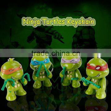 Movie /Cartoon character turtles LED light flash keychain with sound