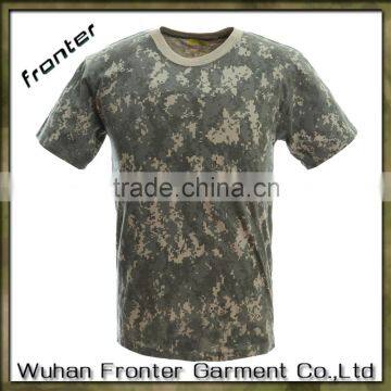 ACU universal camo 100% cotton camo t-shirt can be customized