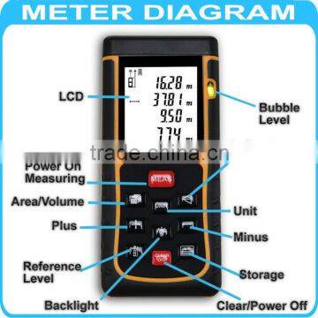Area Volume Measurer Range Finder Accuracy 2mm 80m/262ft Laser Distance Meter photo-4