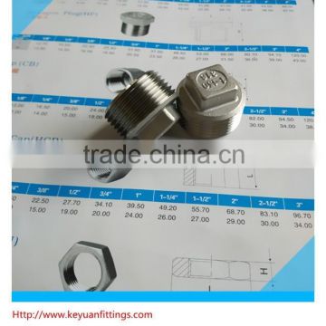 316 Stainless Steel 1" NPT Male Plug Square Head