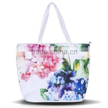 Summer Style Floral Printing Women Girl Canvas Tote Casual Beach Bag photo-2