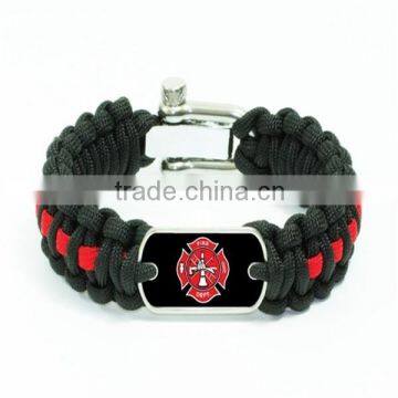 custom logo charm paracord survival bracelet emergency