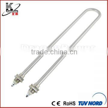 water immersion electric coil heater element with heat exchanger