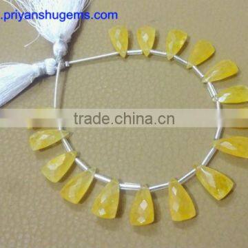 Yellow Aventurine Hand made 8*15 mm 65 cts Faceted Elongated Pyramid 6" Strand length 100% Natural gemstones