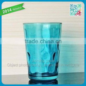 Blue glass dinnerware coloured glass tumbler