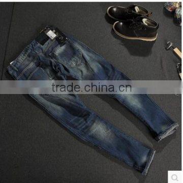 Men Wash Old Hole Slim Jeans Jeans 3D Stereo Male Scimitar