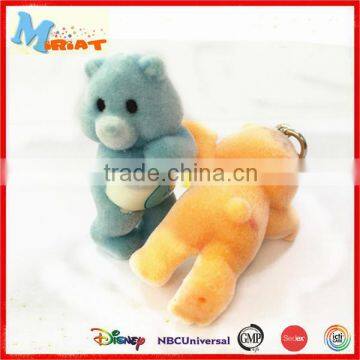 Promotional pvc flocking mini bear figures toy