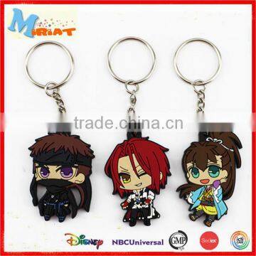 Customized promotional 2d soft rubber pvc keychain