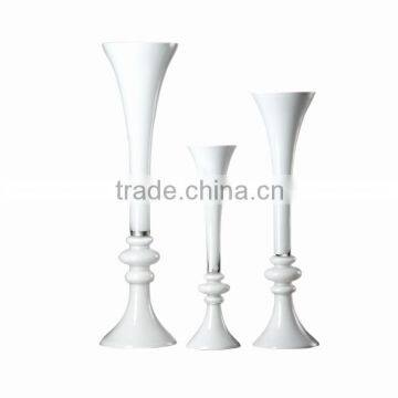 White Glass Trumpet Vases Wedding centerpieces