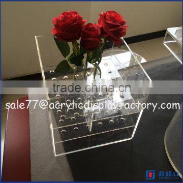 Custom design acrylic rose box for love/acrylic rose Storage box