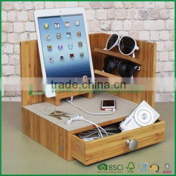 FB9-1037 table top Storage display Holder bamboo material with drawer