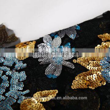 2015 Most Fashion Style Silver and Gold Sequin Embroidery Fabric for Party photo-3