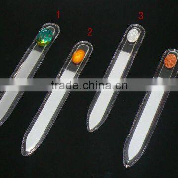 Glass nail files with gem