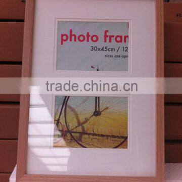 Wholesale cheap high quality paper wrapped MDF photo frame with paper amount mat