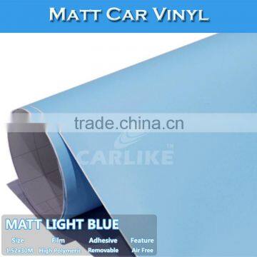 Certificate 1.52x30M High Quality Light Blue Matte Sticker Car Wraps Film