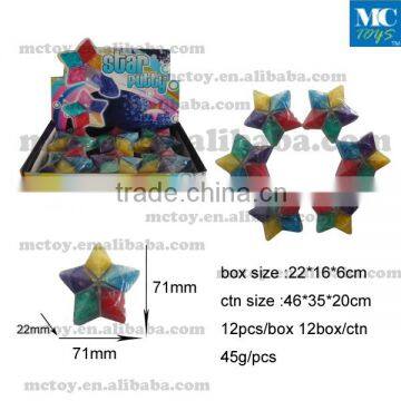 star shapes crystal slime toy /novel putty toy