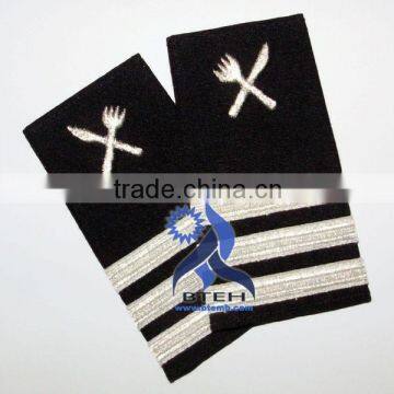 Navy Epaulettes | Pilot Epaulettes | Marine Epaulettes | Navy Uniform Epaulettes with Silver French Braids