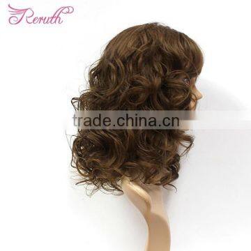 Middle Length Beautiful Wavy Natural Black Human Hair Wig photo-2
