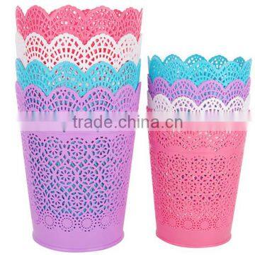 Plastic Kitchen Mini Lace Hollow Out Garage/Trash/Waste Can/Bin/Wastebasket/Storage Barrel