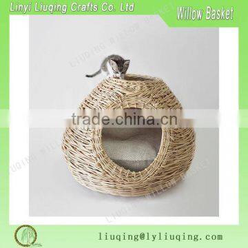 WICKER CAT KITTEN RABBIT PUPPY IGLOO BED BASKET