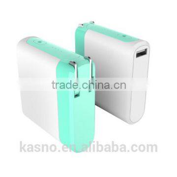 4 LED light 5200 mAh power bank AC charger with 5 color