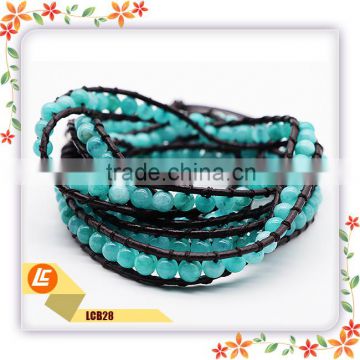 wholesale China YIWU beaded leather bracelet for women jewelry from thailand