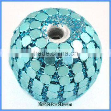 Wholesale Round Light Blue Clay Bracelet Indonesia Beads PCB-M100540