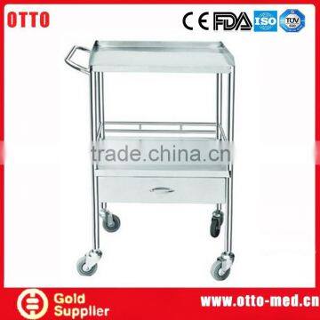 Stainless steel medical equipment trolley