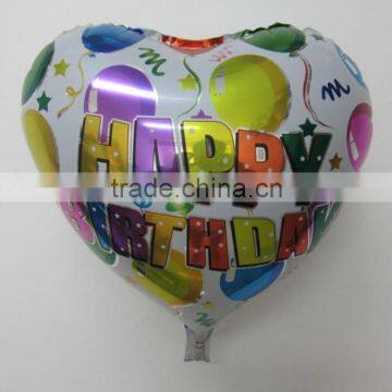 18 inch heart shape happy birthday foil balloon