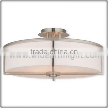 UL CUL Listed Hotel Bedroom Ceiling Light Fixtures With Round Fabric Shade C81397