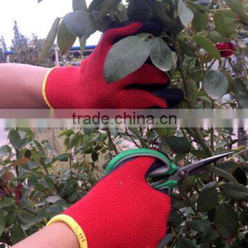 10guage Red Cotton Black Latex Wrinkle Coated Gloves photo-3