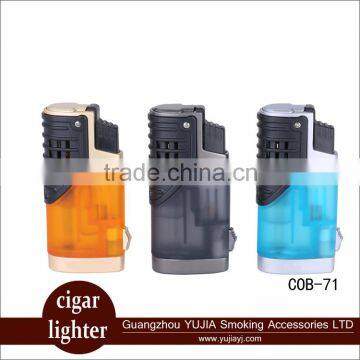 Gas plastic Inflatable cigar lighter three flame