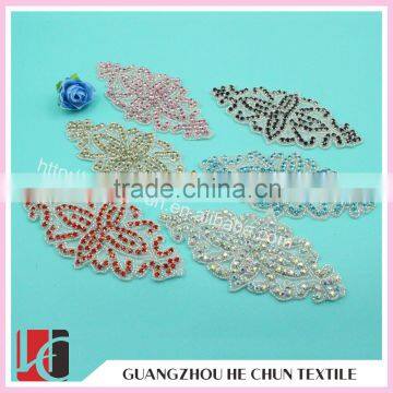 HC-2076 Each Color Resin Bead Made Appliques ,Wholesale Rhinestone Applique For Wedding Dress 2015 Hot sale