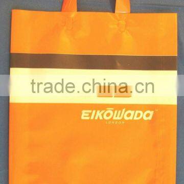 promotional plastic cosmetic bag with soft-loop handle