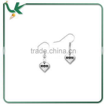 Stainless Steel Mom Heart Pendant earrings for Mother 's day