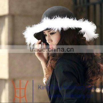 2013 Ladies Winter 100% Wool Felt Hats with Cheap Shipping