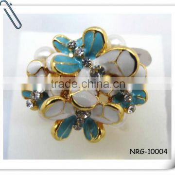 2013 Fashion Enamel and Crystal Stones Butterfly Ring