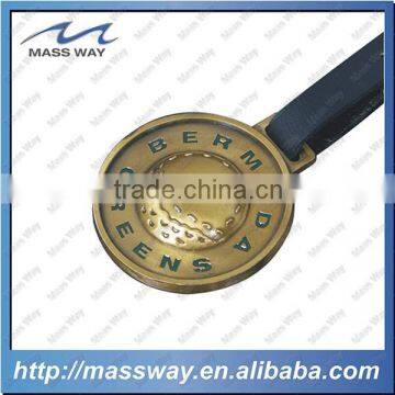 zinc alloy custom 3D round old color metal luggage tag