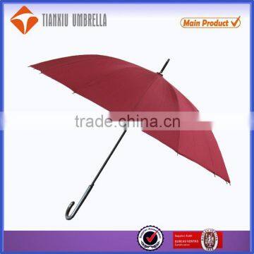 High quality fiberglass customized promotional umbrella,J plastic handle straight promotional umbrella