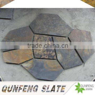 cut-to-size stone form natural rusty irregular random stone floor tile natural slate