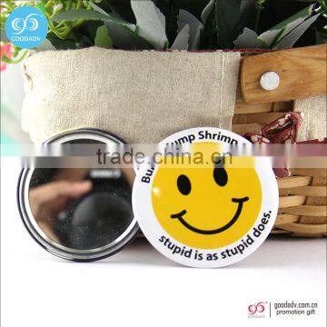 Fashion High Quality mirror tin button/round makeup mirror