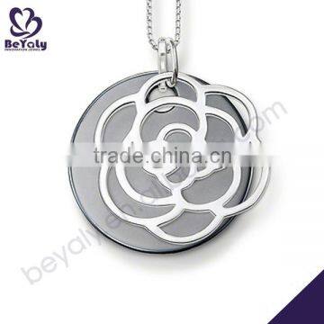 2015 latest design China wholesale 925 silver flower pendant