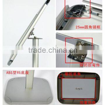 Free Floor Stand Aluminum Sign Post Hotel Use Lobby Display Silver Menu Holder With Square Base photo-6