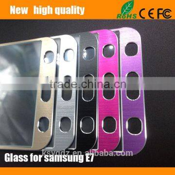 2.5D Titanium alloy brushed metal Tempered Glass Screen Protector for Samsung E7