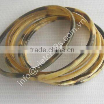 Buffalo horn bangle, natural horn vein. Set of 7pcs