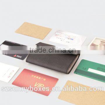 Waterproof Kraft Paper Cover PVC Pocket ID/Business Card Holder With Metal Button Closure photo-2