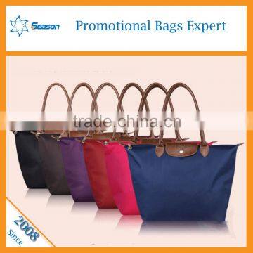 Simple and Clean Dumpling-shape ladies foldable polyester shopping hand bags women                        
                                                                                Supplier's Choice