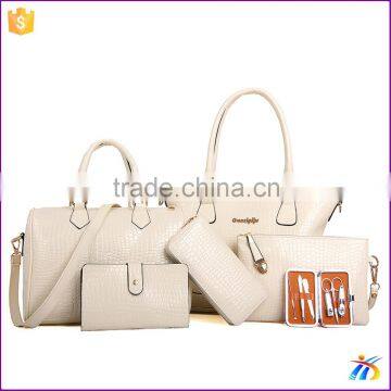 Factory wholesale high quality white handbag set